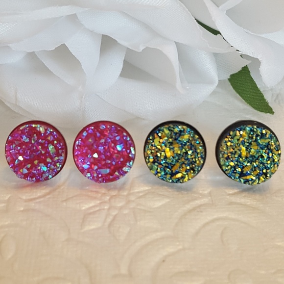 Jewelry - 3 for 19.00/2 for 13/9.00 pair Druzy Earrings set